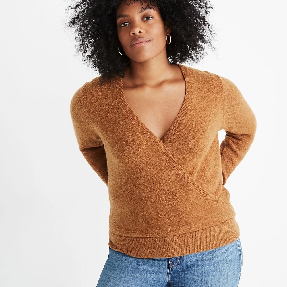 Madewell Deep Burgundy Wrap Sweater - Picture 10 of 10